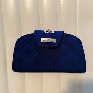Vera Bradley Kiss n Snap Quilted Blue Double Kiss lock wallet clutch